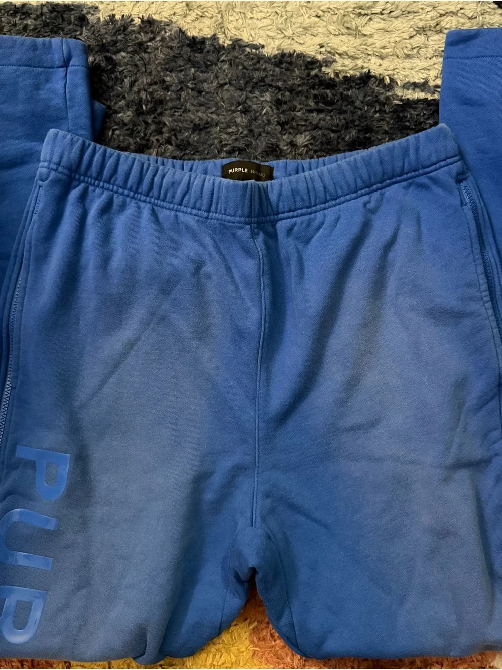 PURPLE BRAND Blue Sweatpants With Zipper Detail